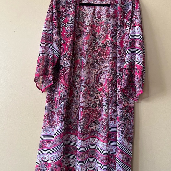 Bohemian Pink and Purple Paisley Swim Coverup - Picture 1 of 12
